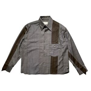 Necessity Sense Plaid paneled boxy button down